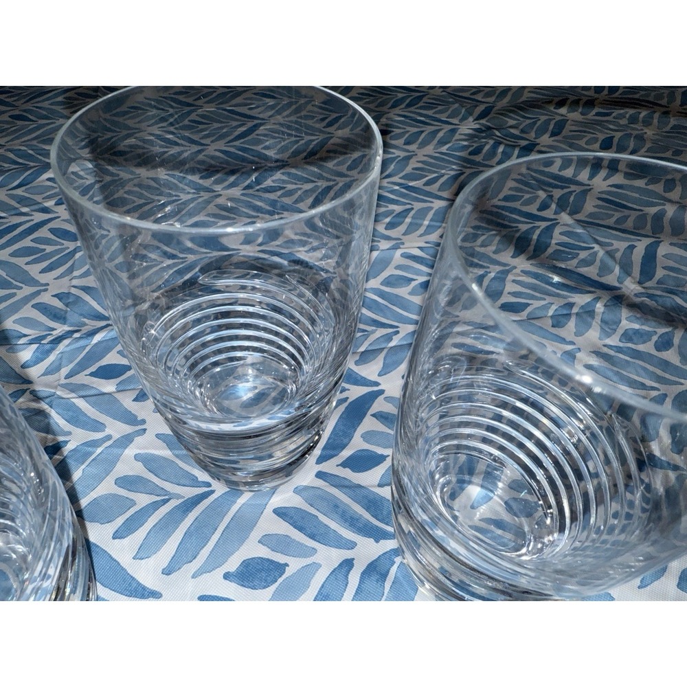 4 Crystal ROGASKA Highball Glasses Rogaska Vortex Drinking Glasses Clear Spiral